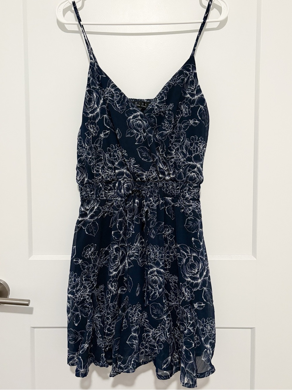 Trixxi Navy Blue Floral Spaghetti Strap Dress
